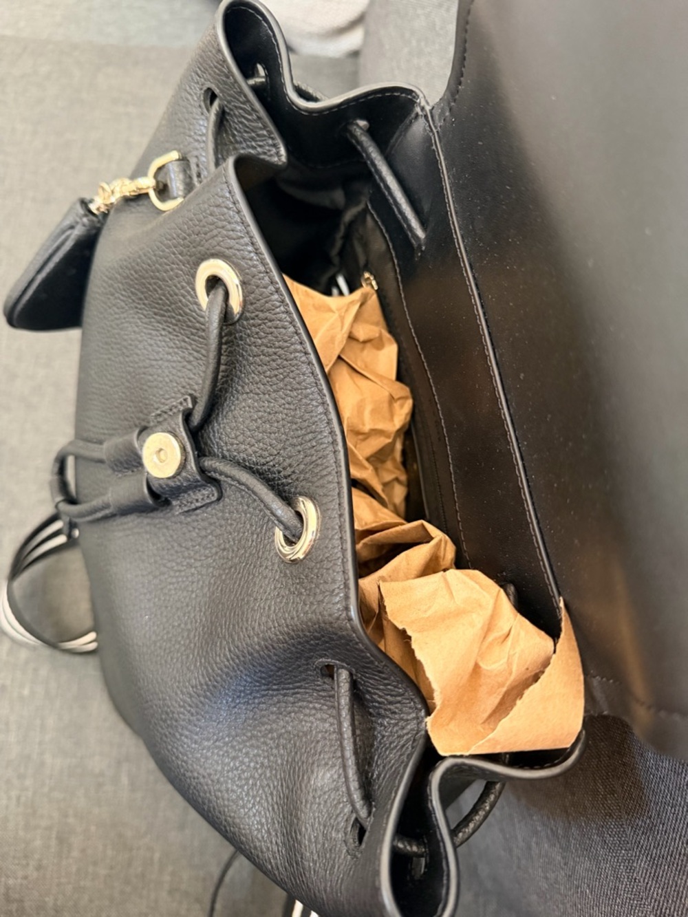 kate spade Black Pebbled Leather Rosie Medium Flap Backpack - Picture 3 of 5